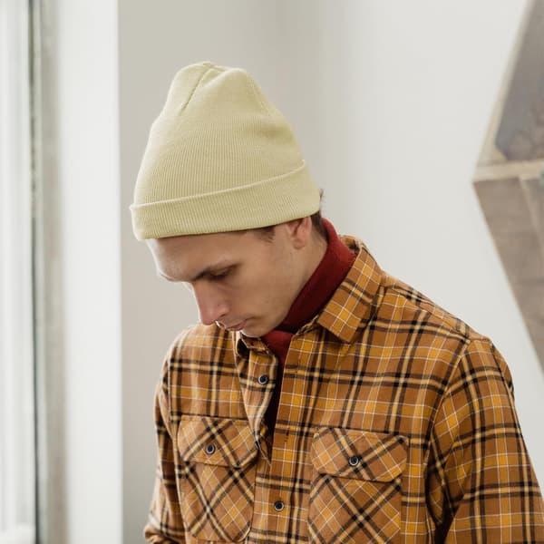 wxsp 1&2-pack Mössa för män Kvinnor Herrmössa Akrylstickad Uppvikt Mössa Slapp Stickad Skull Cap Varm Vintermössa Gräsgrön