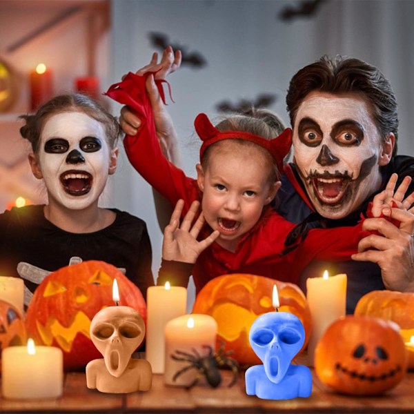 Skrigende spøgelseslysform Halloween harpiksstøbning silikone