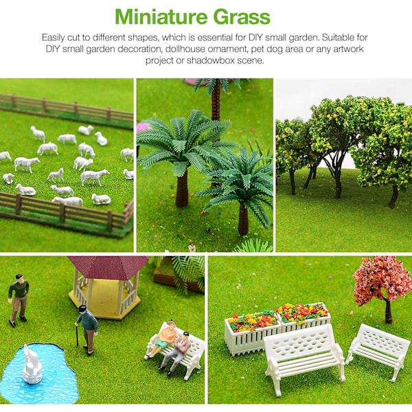 10 stk. kunstig fegress miniatyr, kunstig hagegress diorama