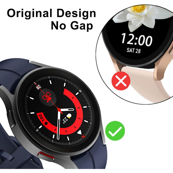 Sport Watch Band Kompatibel med   Galaxy Watch 7/6/5/4/FE Band 40mm 44mm/ Galaxy Watch 6 Classic Band 43mm 47mm/ Galaxy Watch 5 Pro Band 45mm/