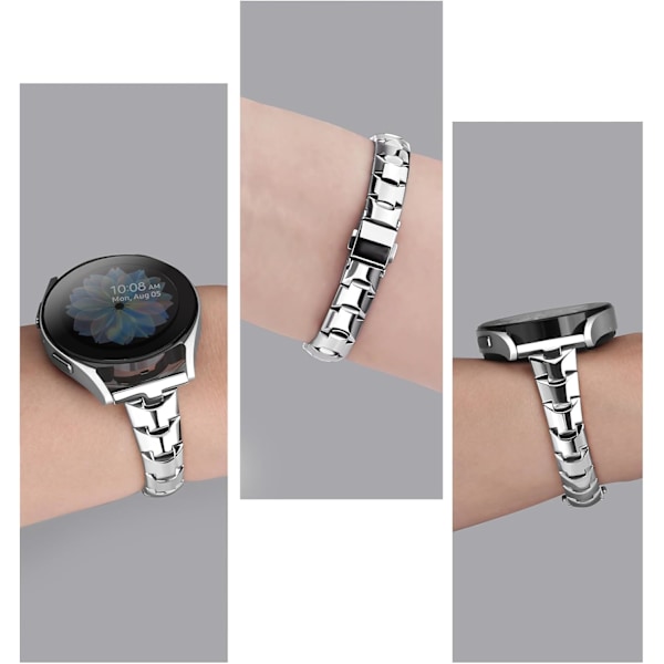 Rustfrit stålbånd Kompatibel med   Galaxy Watch 6 5 4 40mm 44mm/Watch 6 Classic 43mm 47mm/Watch 4 Classic 42mm 46mm/Watch 5 Pro 45mm, Slank
