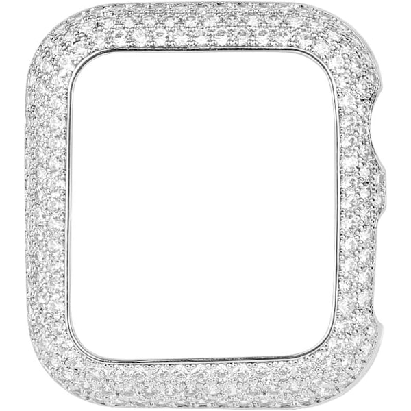 Underbart Bling Zirkon Kristall Diamant Skal Ram Skydd Kompatibel Apple Watch Series 10 (Silver, S10 42mm) Silver S10 42mm