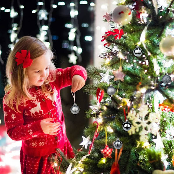 1,57\" Julgranskulor Dekorationer 42 Delar Julgranspynt Set