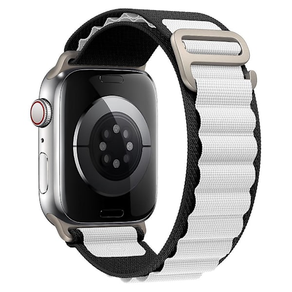 Alpine Loop-band för Apple Watch-rem 49 mm 44 mm 40 mm 45 mm 41 mm 42 mm 38 mm 38 40 44 45 mm armband iWatch Ultra Series 7 6 3 Se 8 black-white 38 40 41mm