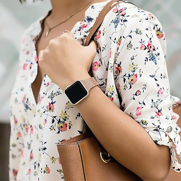 Milanese-rem för Apple Watch 8 7 6 5 4 Se 49mm 45mm 41mm 44mm 40mm Metall Rostfritt Stål Rem Tillbehör För Iwatch 3 2 42mm Champagne Gold For 38mm 40mm 41mm