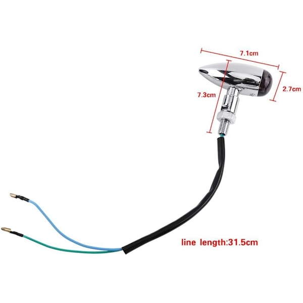 Motorcykel blinklys - 2 stk. Bullet Amber LED blinklys