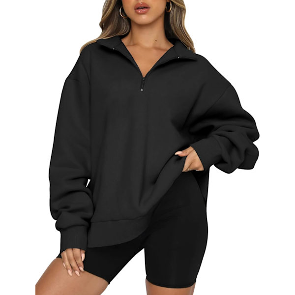 Dame Varm Sweatshirt med Lommer - Casual Pullover Toppe - L