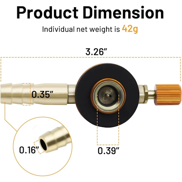 Universal messingventilhætter - Camping gaspåfyldningsadapter til komfurbrændere