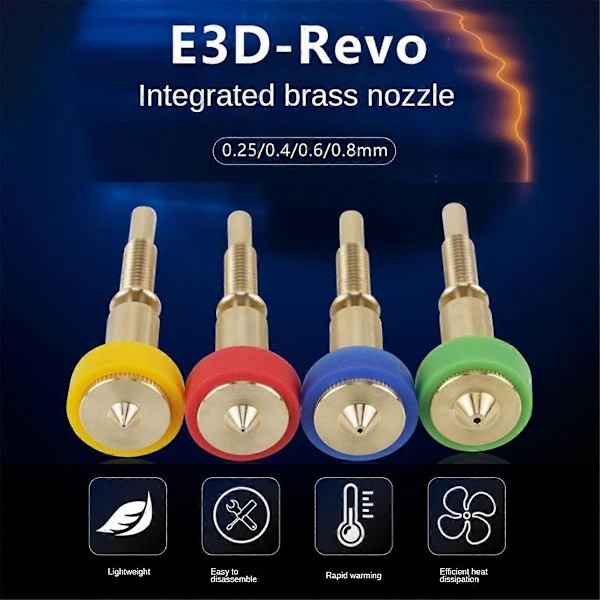 1 st Brass Titanium Munstycke Heatbreak Brass Titanium Munstycke för Hotend Extruder 0.4mm