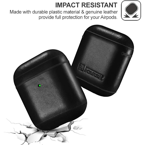 Airpods-fodral. Äkta läder skyddande stötsäkert