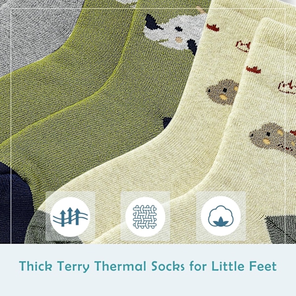 Bys Tykke Bomuldssokker K Varme Sokker Vinter Termiske Crew Sokker Dinosaur 9032/Bys 8-10 År Dinosaur 9032/Drenge 8-10 År