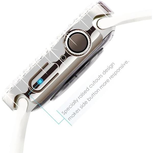 Bling-etui til Apple Watch Series 6 5 4 SE 40mm hærdet glas skærm