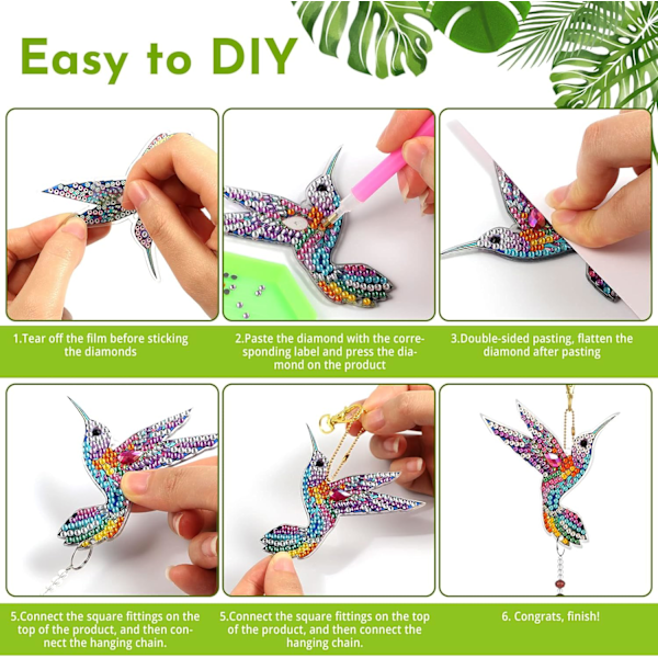 Krystall sommerfugl solfangere - DIY vinduspynt (2 stk)