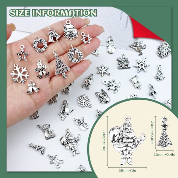 Jule Charms Bulk Lot - Tibetansk Sølv Metallanheng for DIY Smykker