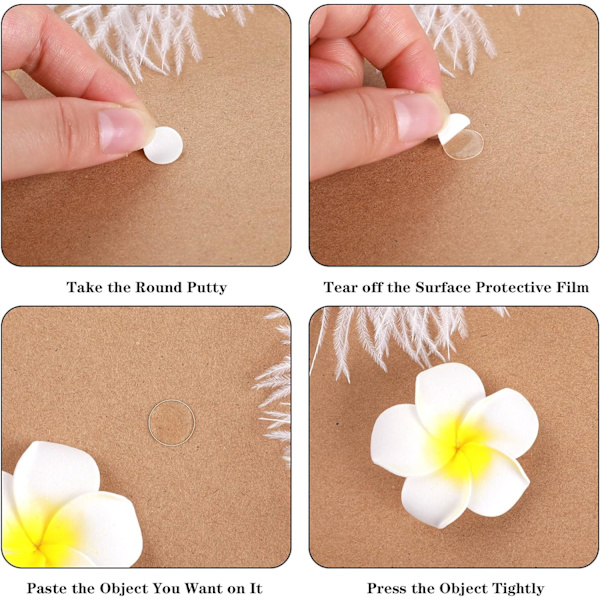 Dobbeltsidede Sticky Dot Stickers - Aftagelig rund spackel (10 mm)