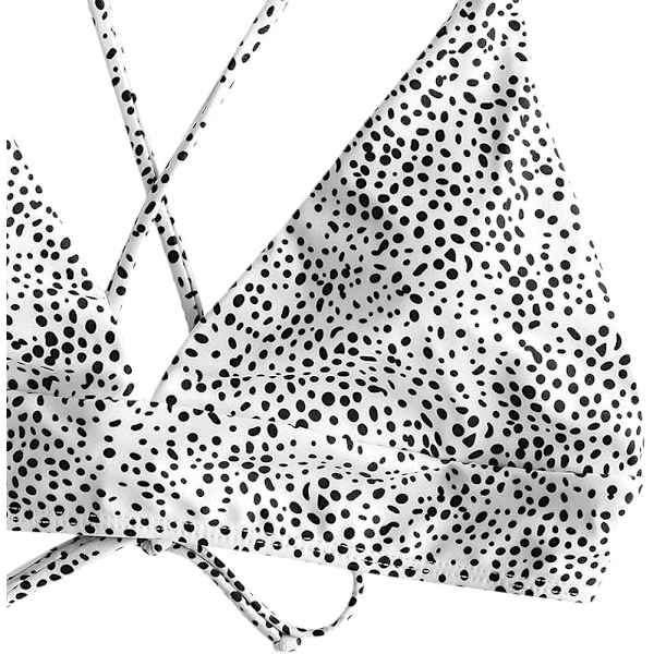 Dames badedragt Halter Ribbed Polka Dot Tie Dye String badedragt Bikini sæt