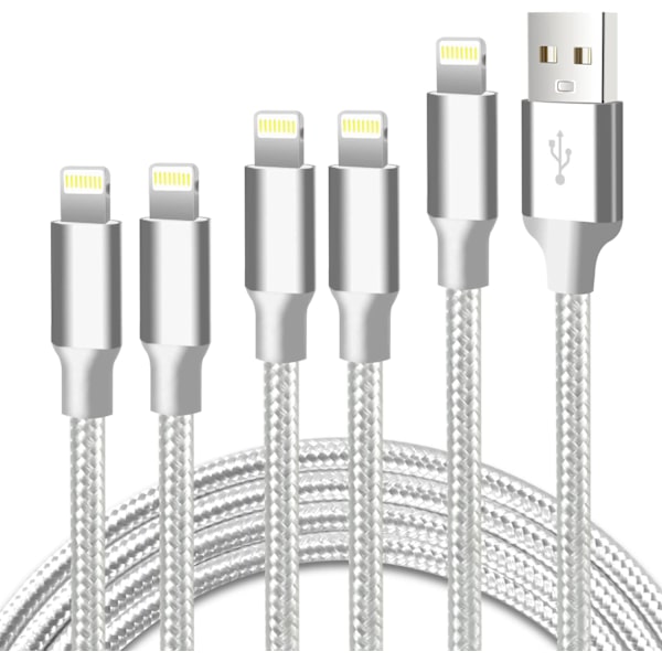 Iphone laddare. 5-pack 3/3/6/6/10 Ft Apple Mfi Certified USB