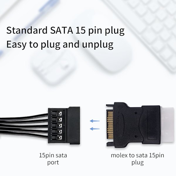 Molex till power . 4-stifts Ide Molex till 15-stifts hane