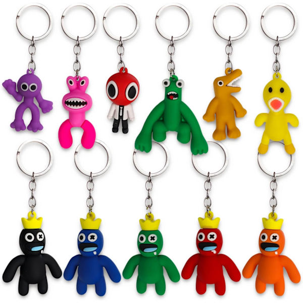 11 stk. Rainbow Friends nøglering, Roblox Anime nøglering nøglering nøglering nøglering nøglekæde Sü? He keyanh?