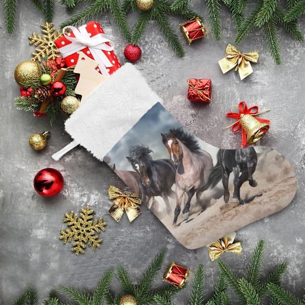 Julklapp, personliga julklappsstrumpor 2-pack Häst Djur Häst 3 18 tum Julstrumpor Hängande Ornament Eldstad för träddekoration
