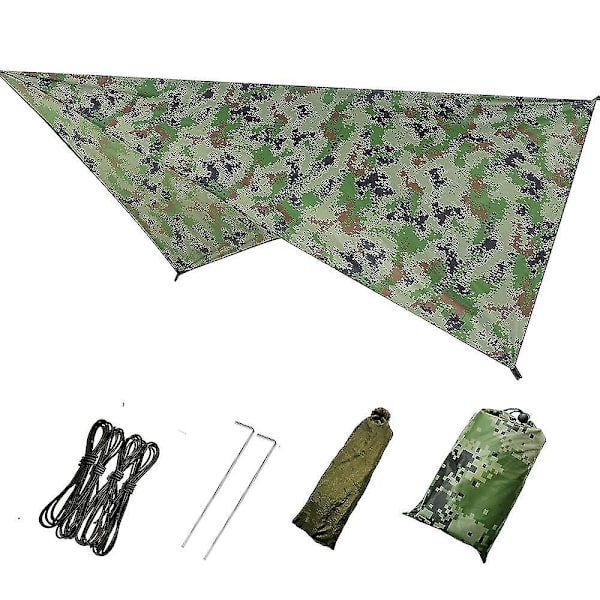 Camping Regn Tarp Regn Tarp Vandtæt Tarp Regn Flugtält Canvas Med Opbevaringspose Til Udendørs Camping Vandring, 230*210cm