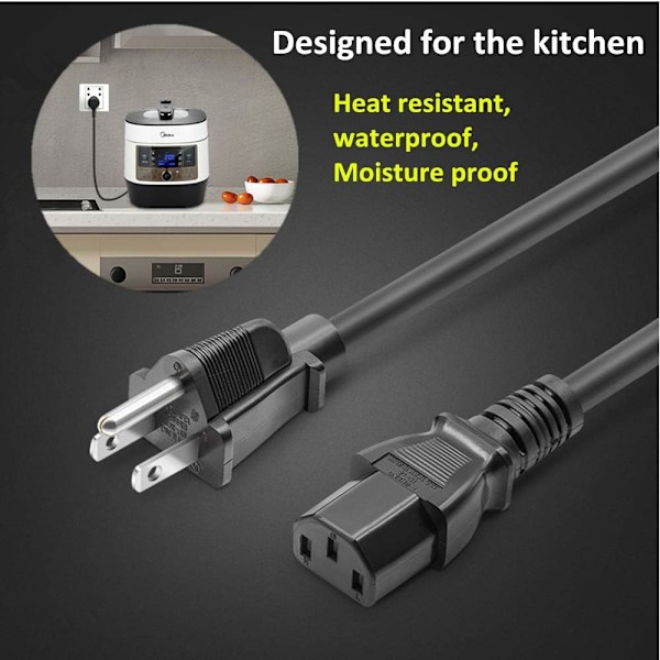 Original Power Cord Kompatibel för Instant Pot och Kök Appliances