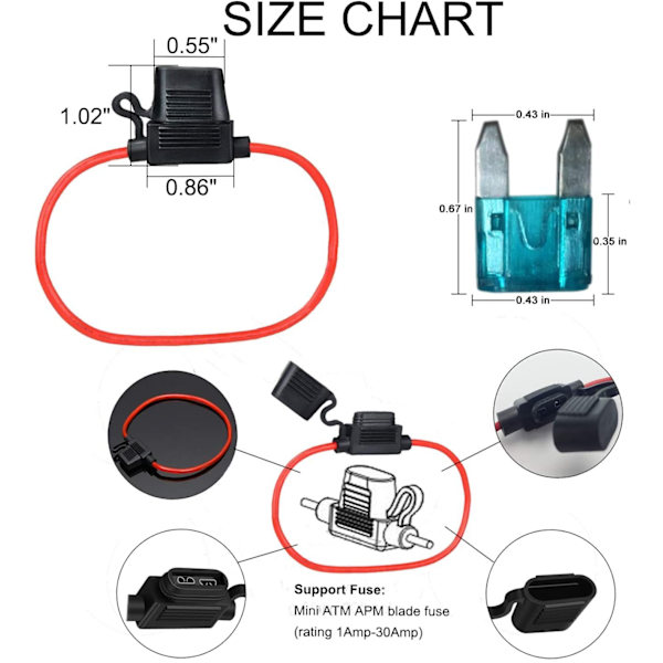Mini bilsikringssæt - 120 stk. mini bladssikringer og bilsikringsholder