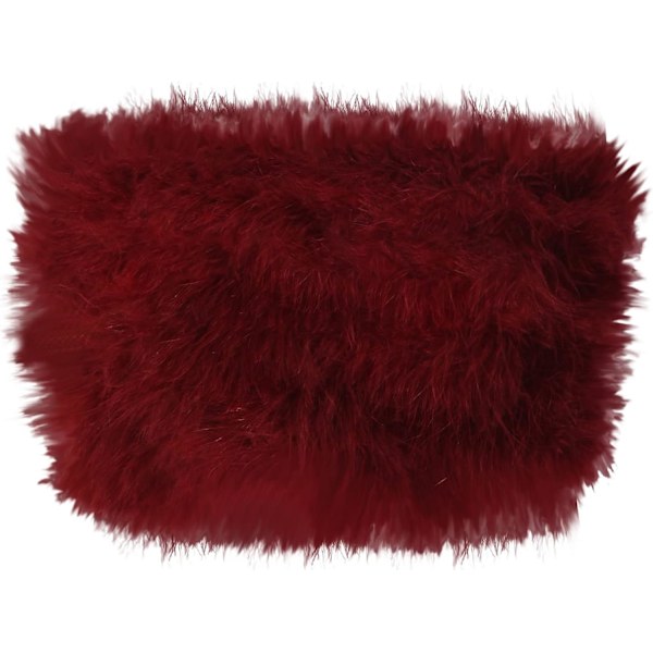 Sexy tubtopp for kvinner Faux Feather Fur stroppeløs bakglidelås opp Fuzzy Tight