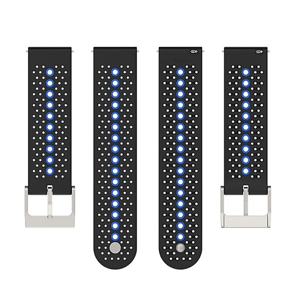 För Suunto 9 Peak Universal Färgglatt Hål Silikon Armband LCG Black Blue