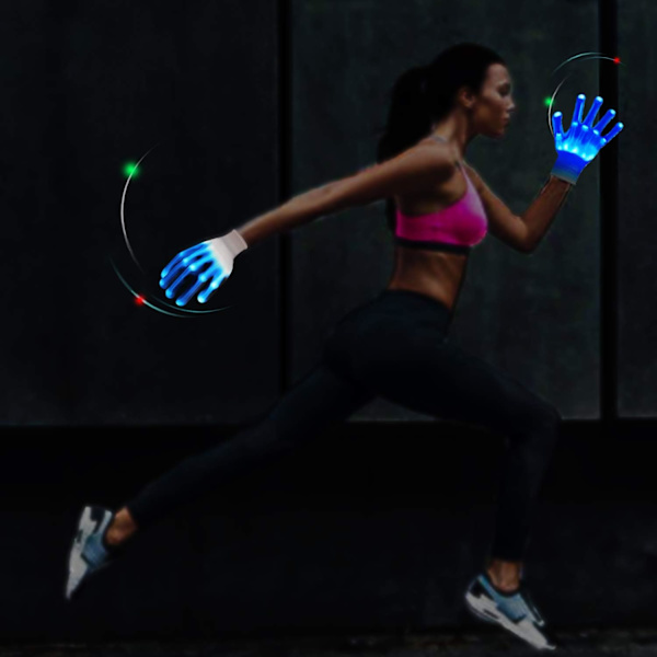 Led-handskar. Flash Finger Lights Handskar. 3 färger 10 lägen