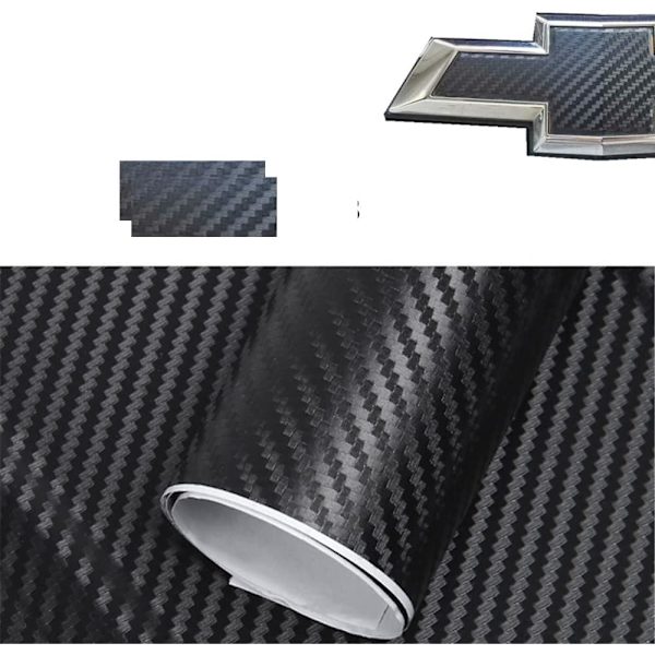 Kolfiber Chevy Bowtie Emblem Overlay Sheets (2 st)