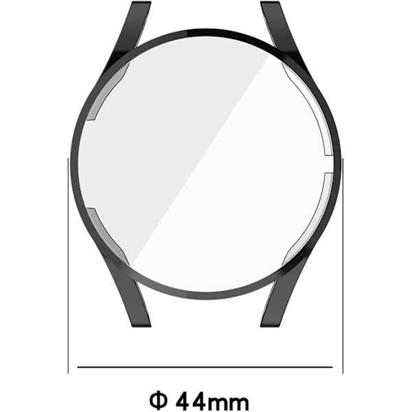 Kompatibel med Galaxy Watch 5 44mm Deksel - Full Dekning TPU Beskyttelsesdeksel Kompatibel med Galaxy Watch 5/4 44mm (44MM, TPU Svart) Svart