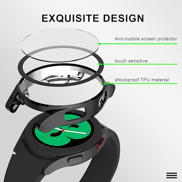 3-pack fodral för smartGalaxy Watch 4 40mm/44mm, mjuk TPU
