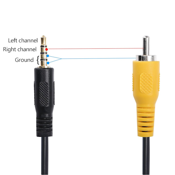 3,5 mm till Rca-videokabel 1\\/8 tum hankontakt till Rca-hane