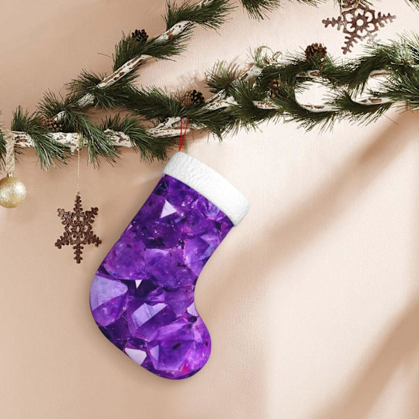 Rosa Kristalldiamant Julstrumpa Julstrumpehållare Julstrumpa Personifierad Julpynt Godispåse Väska Tema Santa Ros