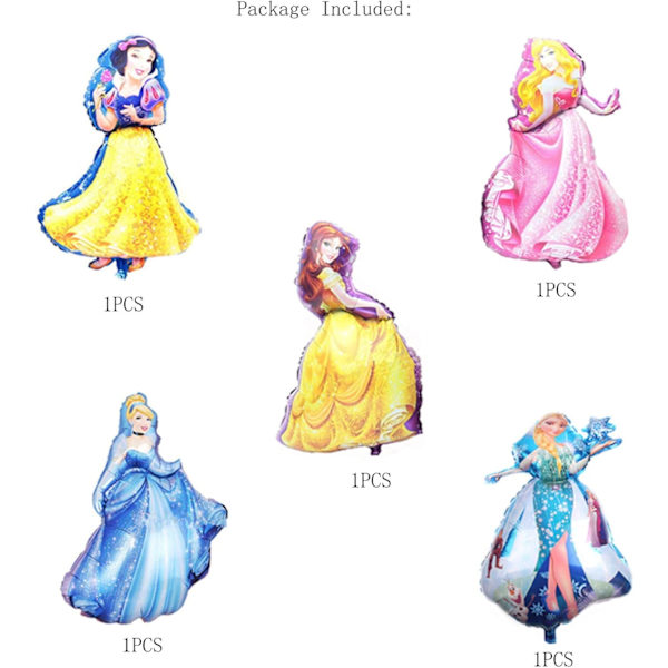 Leverantör av födelsedagsfest 5 st Disney Princess Ballonger för barn
