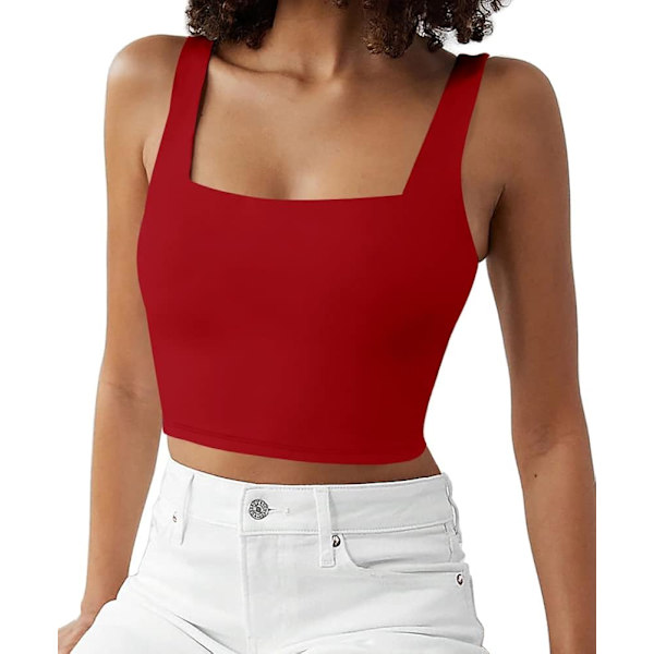 Kvinners sommer ermeløs racerback basic crop tank topper søte trendy