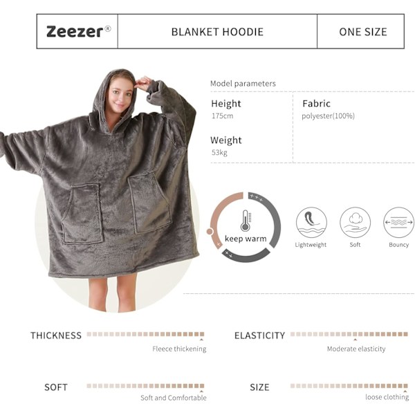 Bärbar filttröja - Överdimensionerad Sherpa Fleece med