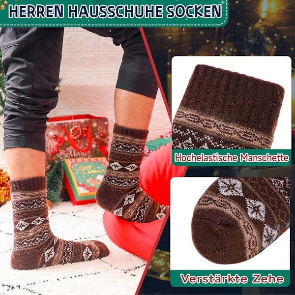 Herremyke, fuzzy fleece-fôrede tøfler for koselig hyttehjem