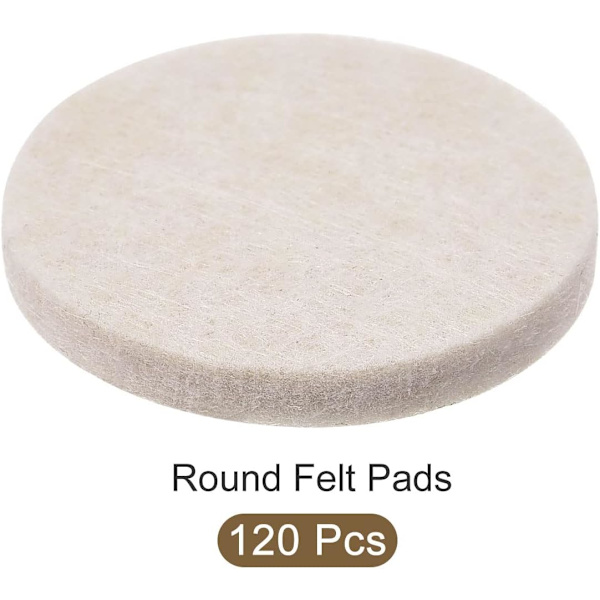 Runde filt møbelpuder (38mm/1.5\") 120stk, selvklæbende gulvbeskyttere - til hjem, skab, seng, fødder, beige  38mm/1.5\\  38mm/1.5\\
