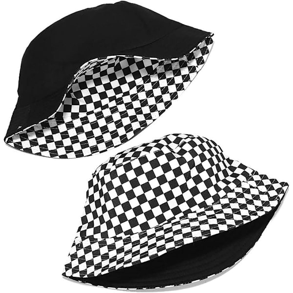 Søt bøttehatt strandfiskerhatter for kvinner, reversibel