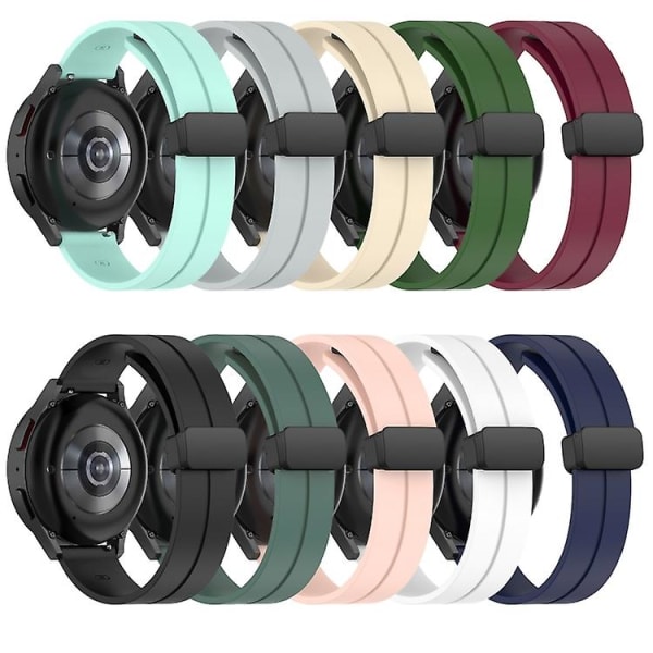 För Garmin Approach S40 20mm Solid Color Magnetiskt Spänne Silikon Armbandsur Band HCL Wine Red