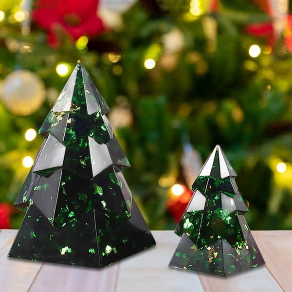 2 stk. juletræslysforme silikone, julelysforme til lysfremstilling 3D juletræs epoxy resin støbeforme til lysfremstilling