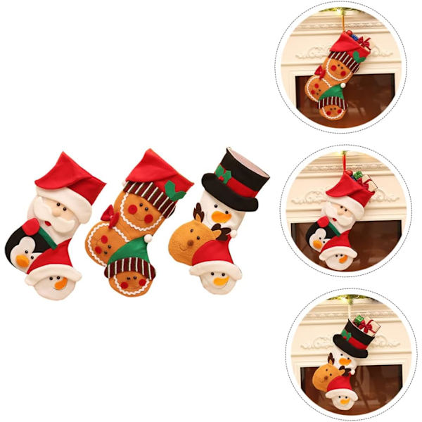 Alipis 3 STK Julstrumpor Julsäckar Barn Julstrumpor Barn Julkulor Julgran Present Strumpor Ornament Jul