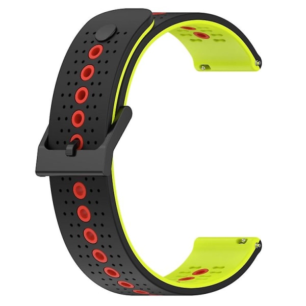 For Garmin Venu Sq 20mm Tricolor Åndbar Silikone Urrem LHY Black-Lime-Red