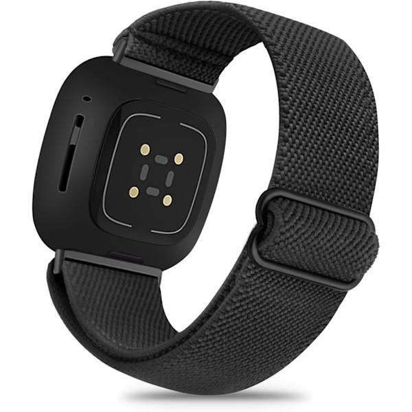 Fitbit Versa 3/Sense Watch Band - Justerbar sportrem i nylon (svart)