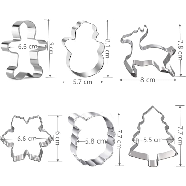 Set med 6 julekakeformer - Bakeutstyr