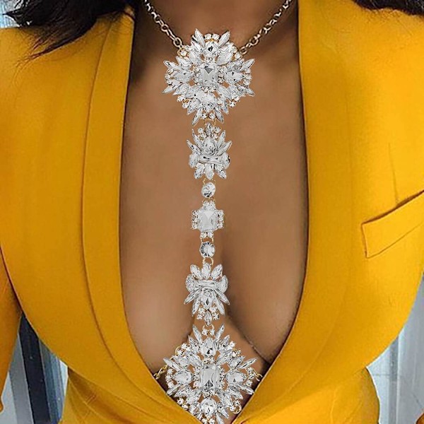 Boho Rhinestone Statement Brystkæde Krystal Halskæde Krop