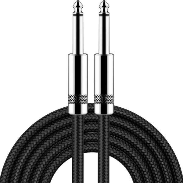 Gitarrkabel 5m Elektrisk Instrumentkabel Basförstärkarsladd Rak till Rak för Elgitarr, Basgitarr, Elektrisk Mandolin, Pro Audio,