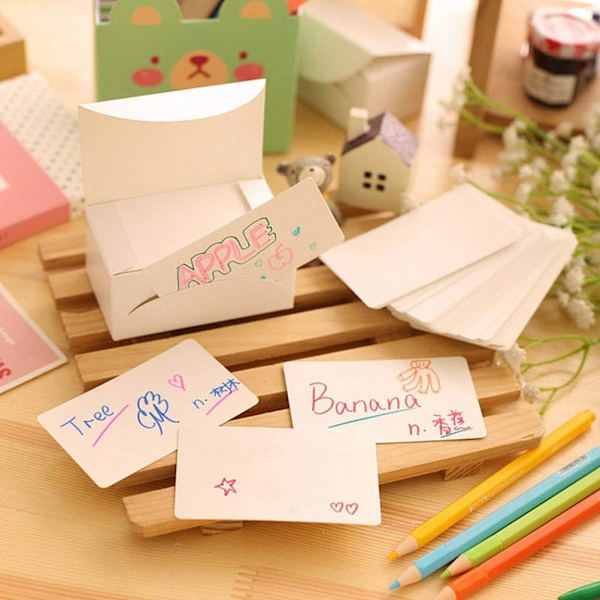 100 st vita blanka kort i kraftpapper - DIY presentkort